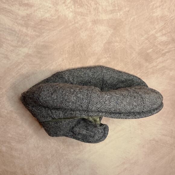 Vintage Lands' End Newsboy Cabby Hat Gray Convertible Quilted Lining Union Made - Picture 3 of 8